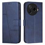 For Tecno Camon 30 Pro 5G Stitching Calf Texture Buckle Leather Phone Case(Blue)