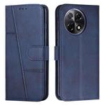 For Tecno Camon 30S Stitching Calf Texture Buckle Leather Phone Case(Blue)