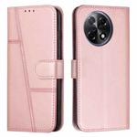 For Tecno Camon 30S Stitching Calf Texture Buckle Leather Phone Case(Rose Gold)