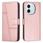 For Tecno Spark 30 5G Stitching Calf Texture Buckle Leather Phone Case(Rose Gold)