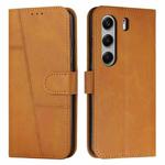 For Tecno Camon 40 4G Stitching Calf Texture Buckle Leather Phone Case(Yellow)