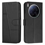 For Tecno Camon 40 Premier Stitching Calf Texture Buckle Leather Phone Case(Black)