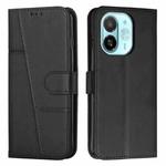 For Tecno Spark 30C 5G / Pop 9 5G Stitching Calf Texture Buckle Leather Phone Case(Black)