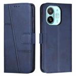For Tecno Spark 30C 5G / Pop 9 5G Stitching Calf Texture Buckle Leather Phone Case(Blue)