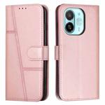 For Tecno Spark 30C 5G / Pop 9 5G Stitching Calf Texture Buckle Leather Phone Case(Rose Gold)