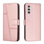 For Samsung Galaxy S23 FE 5G Stitching Calf Texture Buckle Leather Phone Case(Rose Gold)
