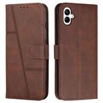 For Samsung Galaxy A07 4G Stitching Calf Texture Buckle Leather Phone Case(Brown)