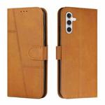 For Samsung Galaxy A17 / A26 5G Stitching Calf Texture Buckle Leather Phone Case(Yellow)