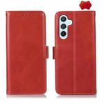 For Samsung Galaxy M34 5G Crazy Horse Top Layer Cowhide Leather Phone Case(Red)