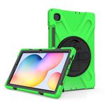 For Samsung Galaxy Tab S6 Lite P610 Shockproof Colorful Silicone + PC Protective Case with Holder & Shoulder Strap & Hand Strap & Pen Slot(Green)