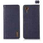 For Samsung Galaxy Xcover 7 KHAZNEH Nappa Top Layer Cowhide Leather Phone Case(Blue)
