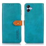 For Samsung Galaxy A05 4G KHAZNEH Dual-color Cowhide Texture Flip Leather Phone Case(Blue)