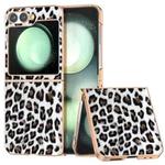 For Samsung Galaxy Z Flip6 Nano Plating Leopard Print Phone Case(Silver)