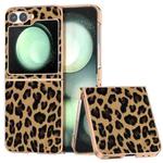 For Samsung Galaxy Z Flip6 Nano Plating Leopard Print Phone Case(Gold)