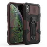 For iPhone X / XS Machine Armor Warrior Shockproof PC + TPU Protective Case(Dark Brown)