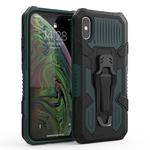 For iPhone X / XS Machine Armor Warrior Shockproof PC + TPU Protective Case(Dark Green)