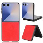 For Samsung Galaxy Z Flip7 5G Litchi Texture Back Cover Phone Case(Red)