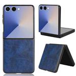 For Samsung Galaxy Z Flip7 5G Litchi Texture Back Cover Phone Case(Blue)