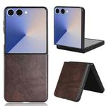 For Samsung Galaxy Z Flip7 5G Litchi Texture Back Cover Phone Case(Brown)