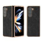 For Samsung Galaxy Z Fold5 Nano Plating Dream Litchi Texture PU Phone Case(Black)