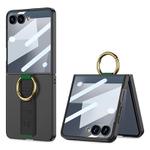 For Samsung Galaxy Z Flip7 5G GKK Integrated Ultrathin Shockproof Phone Case with Ring Wrist Strap(Black)