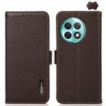 For OnePlus Ace 2 Pro KHAZNEH Side-Magnetic Litchi Genuine Leather RFID Phone Case(Brown)