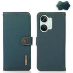 For OnePlus Nord 3 KHAZNEH Custer Genuine Leather RFID Phone Case(Green)