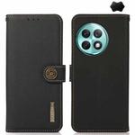 For OnePlus Ace 2 Pro KHAZNEH Custer Genuine Leather RFID Phone Case(Black)