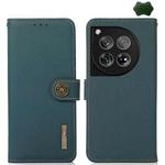 For OnePlus 12 KHAZNEH Custer Genuine Leather RFID Phone Case(Green)