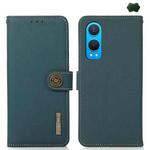 For OnePlus CE4 Lite KHAZNEH Custer Genuine Leather RFID Phone Case(Green)