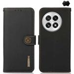 For OnePlus 13 KHAZNEH Custer Genuine Leather RFID Phone Case(Black)