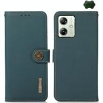 For Motorola Moto G54 5G KHAZNEH Custer Genuine Leather RFID Phone Case(Green)