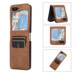For Samsung Galaxy Z Flip5 Card Slot Leather Phone Case(Brown)