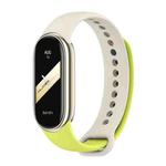 For Xiaomi Mi Band 8 Mijobs Dual Color Silicone Watch Band(Grass Green+Grey)