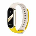 For Xiaomi Mi Band 8 Mijobs Dual Color Silicone Watch Band(Yellow+Grey)