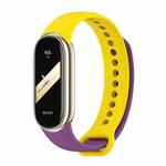 For Xiaomi Mi Band 8 Mijobs Dual Color Silicone Watch Band(Purple+Yellow)