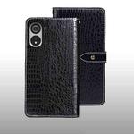 For Cubot P60 idewei Crocodile Texture Leather Phone Case(Black)