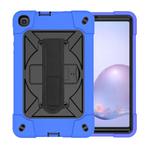 For Samsung Galaxy Tab A8.4 (2020) T307 Contrast Color Robot Shockproof Silicon + PC Protective Case with Holder & Pen Slot(Dark Blue)