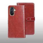 For Huawei nova Y71 idewei Crocodile Texture Leather Phone Case(Red)