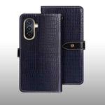 For Huawei nova Y71 idewei Crocodile Texture Leather Phone Case(Dark Blue)