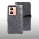 For vivo Y78 5G idewei Crocodile Texture Leather Phone Case(Grey)