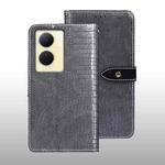 For vivo Y78 5G Global idewei Crocodile Texture Leather Phone Case(Grey)