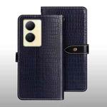 For vivo Y78 5G Global idewei Crocodile Texture Leather Phone Case(Dark Blue)