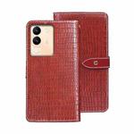 For vivo V29e 5G Taiwan idewei Crocodile Texture Leather Phone Case(Red)