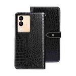 For vivo V29e 5G Taiwan idewei Crocodile Texture Leather Phone Case(Black)