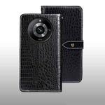 For Realme 11 Pro idewei Crocodile Texture Leather Phone Case(Black)