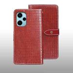 For Xiaomi Poco F5 5G idewei Crocodile Texture Leather Phone Case(Red)