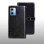 For Xiaomi Redmi Note 12 4G Global idewei Crocodile Texture Leather Phone Case(Black)