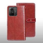 For Xiaomi Redmi Note 12S idewei Crocodile Texture Leather Phone Case(Red)