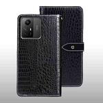 For Xiaomi Redmi Note 12S idewei Crocodile Texture Leather Phone Case(Black)